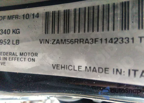 2015 Maserati Quattroporte S Q4 из США, поврежденный, VIN ZAM56RRA3F1142331